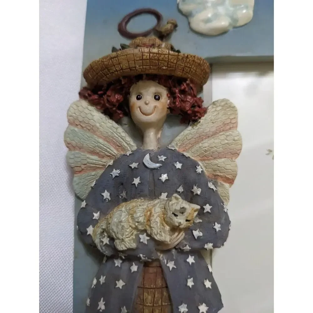 Vintage Wild Flowers Welcome Picture Photo Frame Resin 3-D Bird House